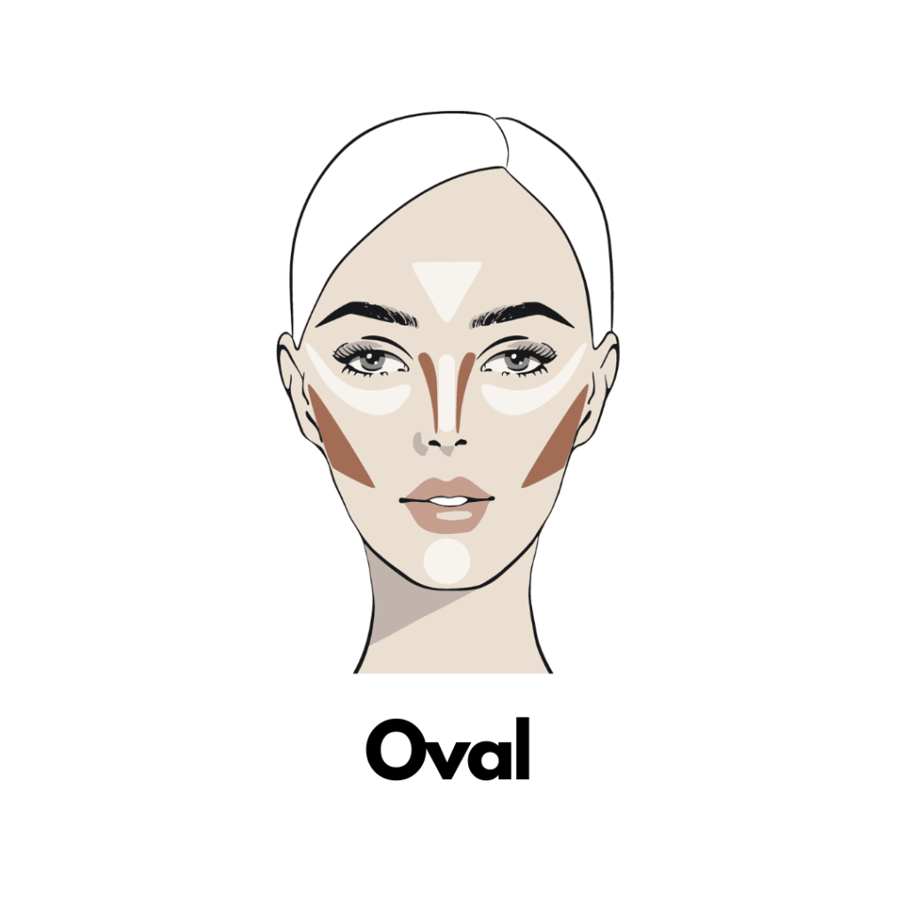 Contouring for an oval face shape
