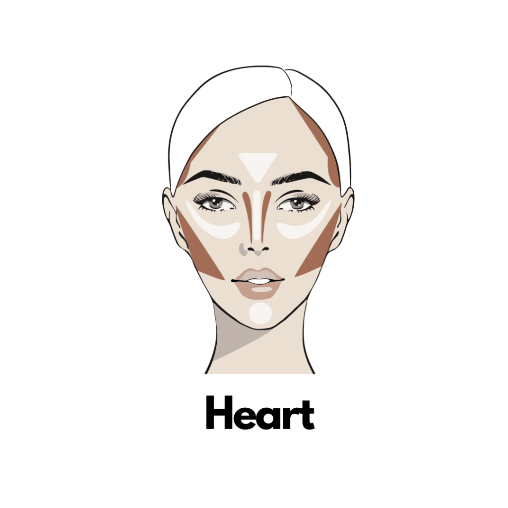 Contouring for a heart face shape